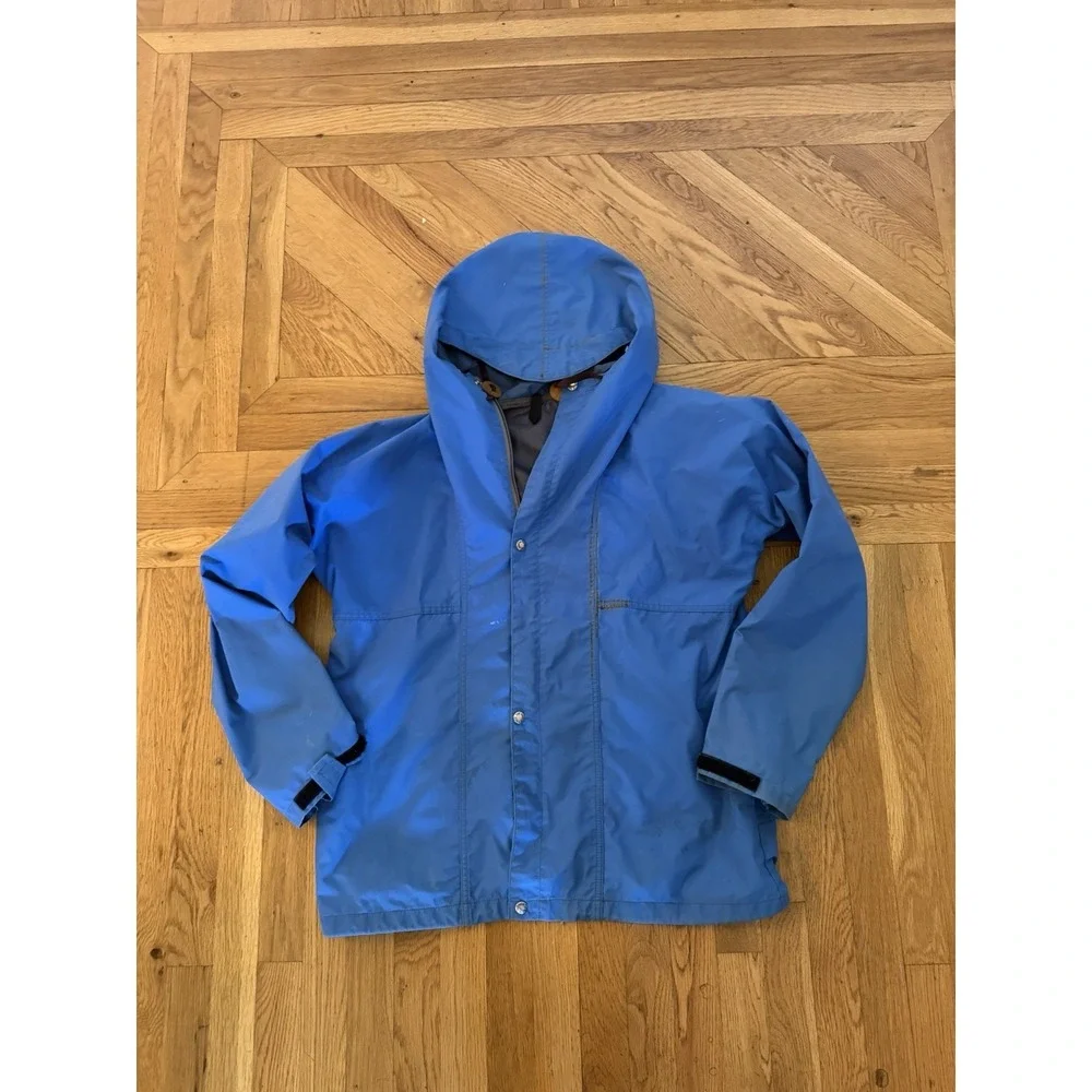 Vintage The North Face Blue Jacket gore tex Brown Label Mens Large Zipper Broken
